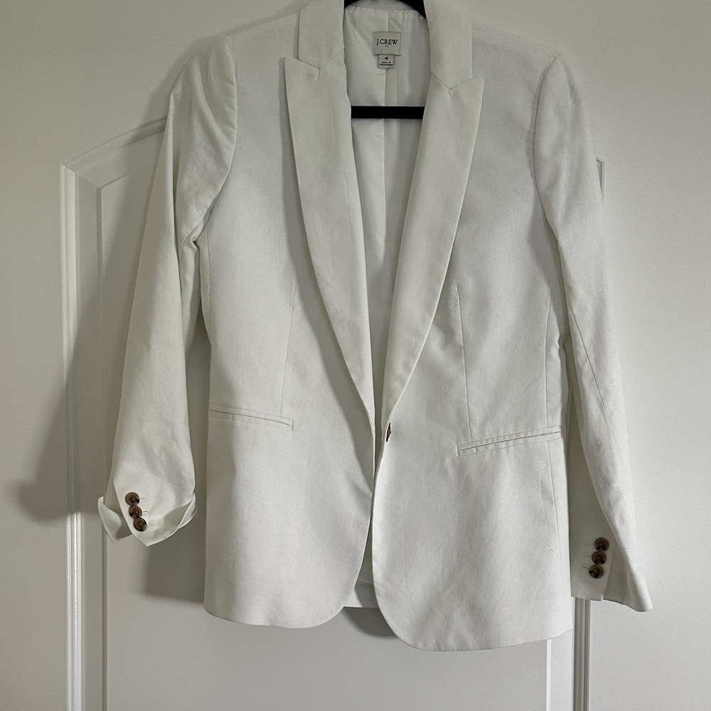 J. Crew Ivory Blazer with Button Detail